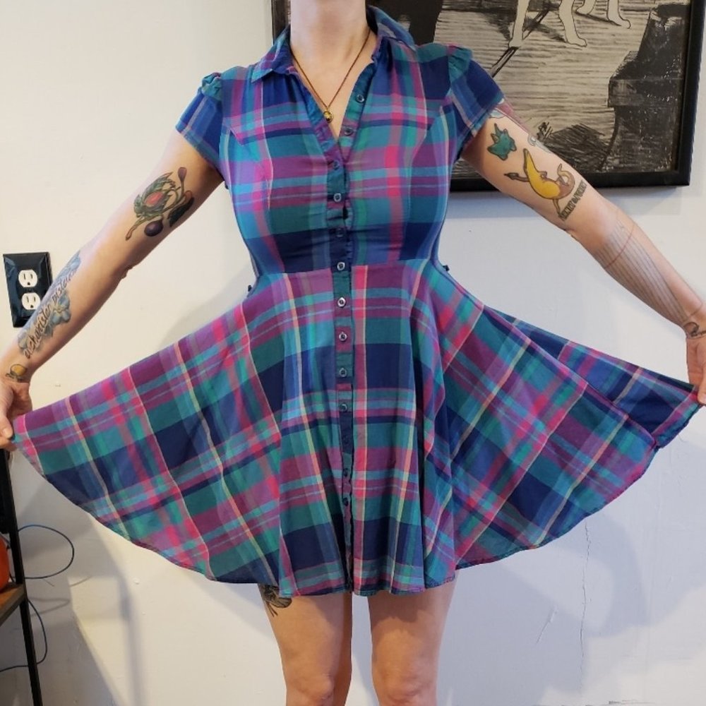 Kimchi Blue Plaid dress Urban Outfitters